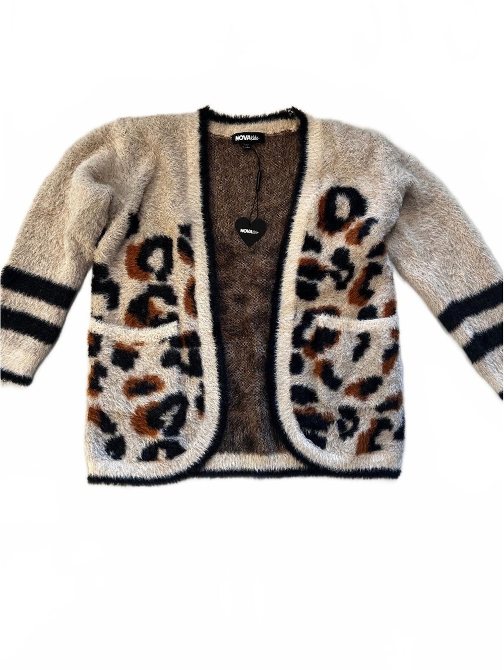 Fashion Nova Super Soft Leopard Print Open Oversized Cardigan Size 6 NWT